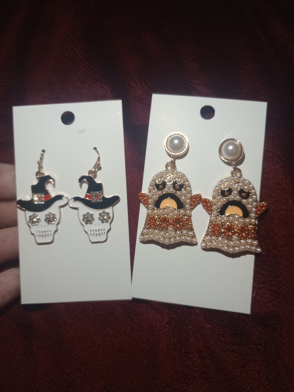 Halloween Ghost and Skull Dangle Earrings- Pick One